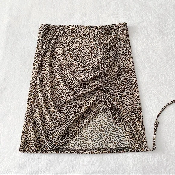 Shein Leopard Print Ruched Skirt & Top - Picture 3 of 9